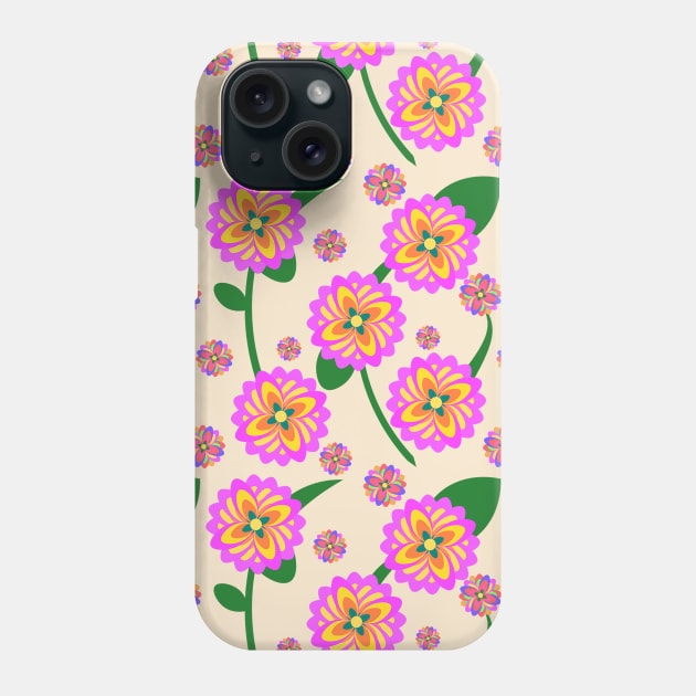 Big Beautiful Vintage-Inspired Flowers on Beige Phone Case by XanderWitch Creative