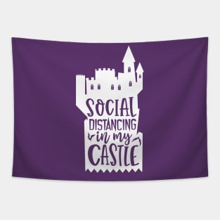 Social distancing in my castle for halloween Tapestry