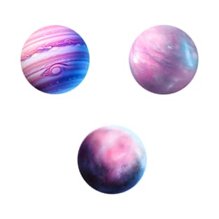 Pink and Purple Planets Set (Neptune,Jupiter,Pluto) T-Shirt