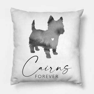 Cairn Terrier Dog Lover Gift - Ink Effect Silhouette - Cairns Forever Pillow