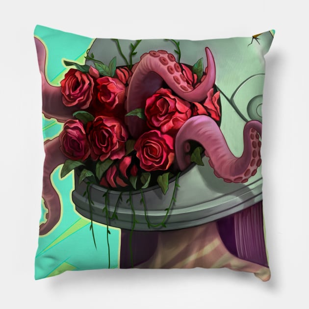 Tentacles and roses Pillow by felixantosart