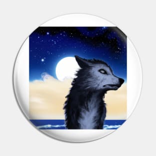 Wolf moon Pin