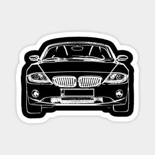 White E85 Car Sketch Art Magnet