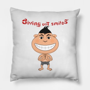 Children giving out smiles Pillow