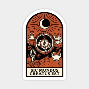 Occult Compass – “Sic Mundus Creatus Est” Latin Magic Art Magnet