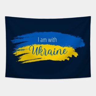 I am with Ukraine, design with vintage Ukraine flag Tapestry