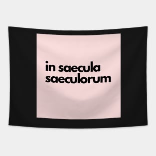 in saecula saeculorum, pink Tapestry