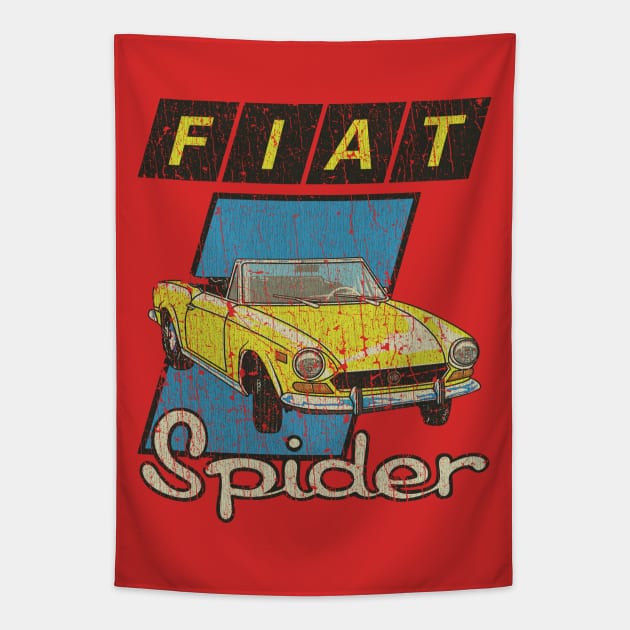 Fiat 124 Sport Spider Yellow 1975 Tapestry by JCD666