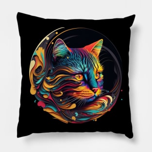 Psychedelic Cat | Psychedelic Art Pillow