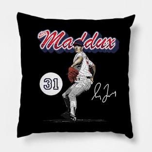 Greg Maddux Atlanta Retro Script Pillow