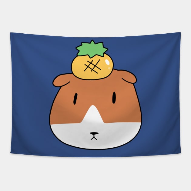 Pineapple Guinea Pig Face Tapestry by saradaboru