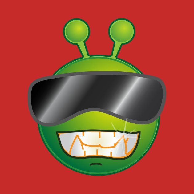 Funny Alien Monster ET Extraterrestrial Martian Green Man Emoji for Women, Men and Kids 2 by PatrioTEEism