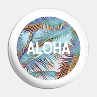 Aloha Hawaiian Vintage Palm Trees Design Pin