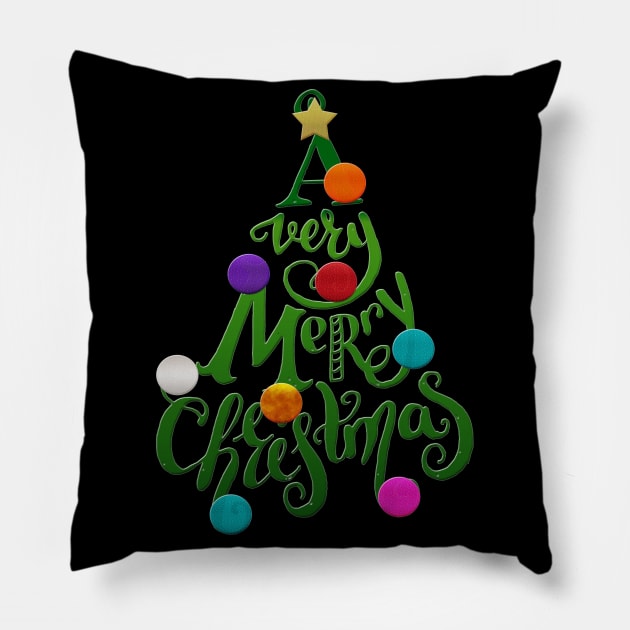 A Very Merry Christmas Pillow by BeLightDesigns