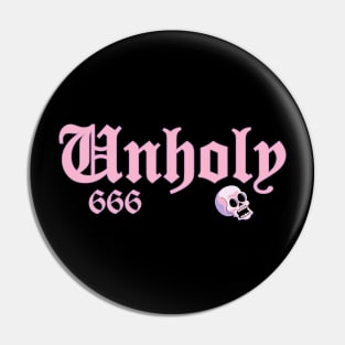 Unholy 666 Pastel Goth Kawaii Skull Pin