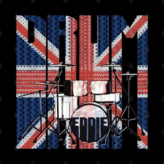 Drum Kit on Union Jack British Flag by KateVanFloof