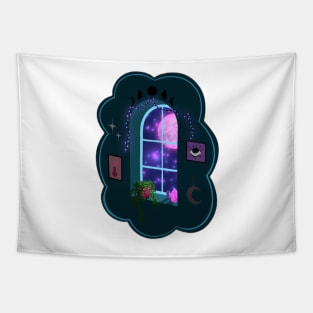 magical kawaii window Tapestry