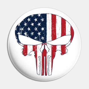 American Flag Skull Pin