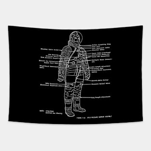 Astronaut Space Suit Diagram Tapestry