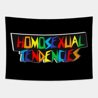 Homosexual Tendencies (Rainbow Typography) Tapestry