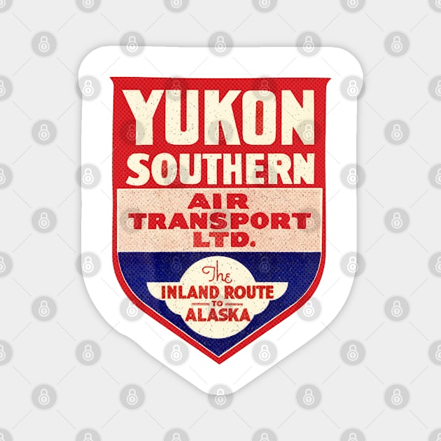 Yukon Southern Alaska Vintage Airlines Air Transport Luggage Bumper Magnet by TravelTime