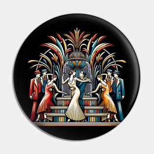 Roaring Twenties Dancers Art Deco Fountain Pin