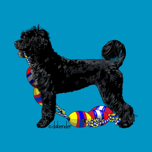 Portuguese Water Dog Retriever with Float Line by avondalealley