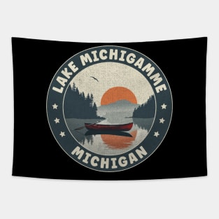 Lake Michigamme Michigan Sunset Tapestry