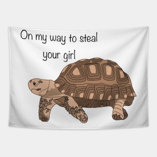 On My Way to Steal Your Girl Turtle Tapestry