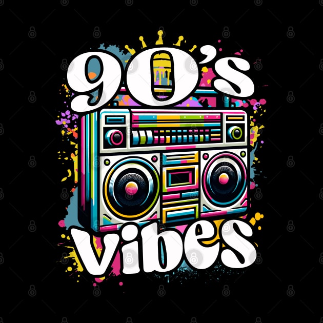 90s Vibe Boombox Music by DetourShirts