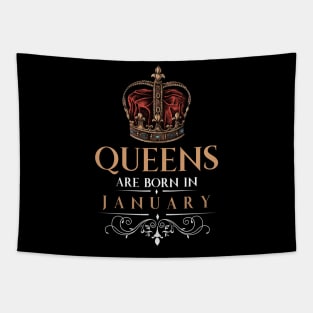 Queens Are Born In January Tapestry