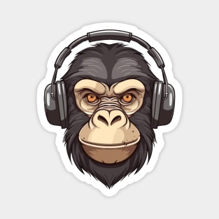 Ape With Headphones Magnet