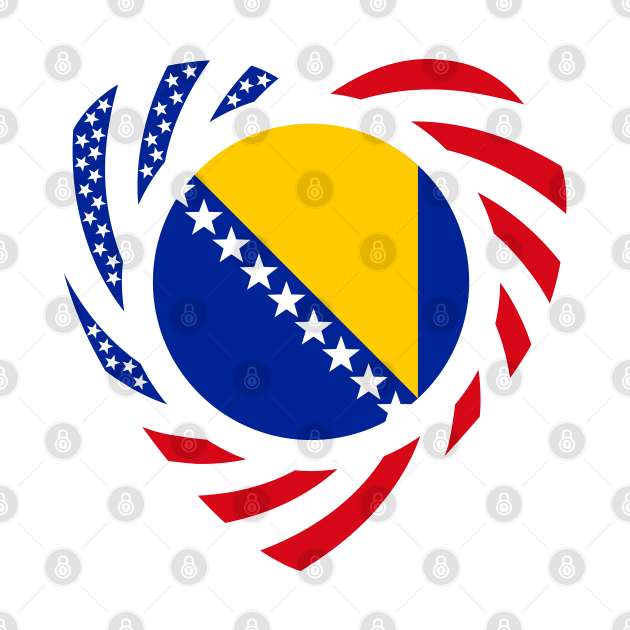 Bosnian American Multinational Patriot Flag Series (Heart) by Village Values