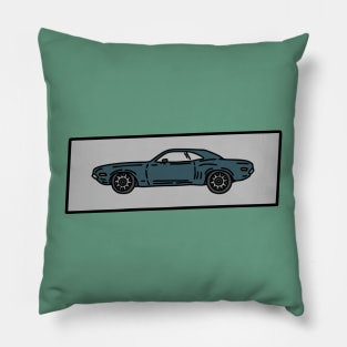 vintage muscle car hand drawn Pillow