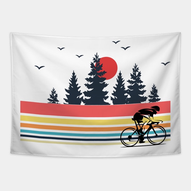 Vintage Retro Bicycle Cycling Mountain Bike Outdoor Cyclist Tapestry by mrsmitful01