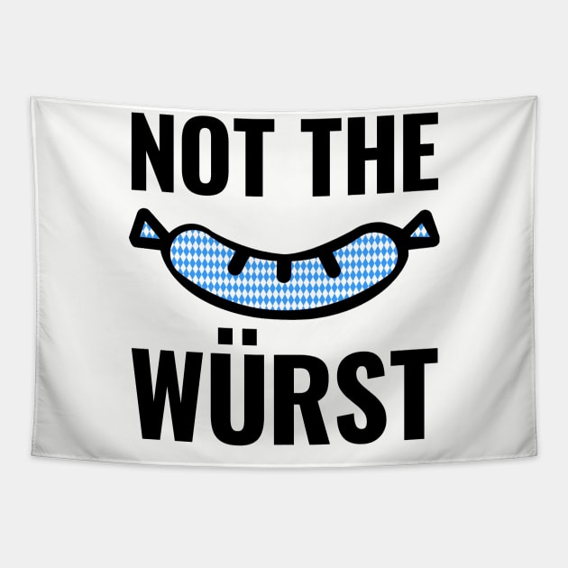 Not the Wurst (Worst) Bavarian Pattern Tapestry by HighBrowDesigns