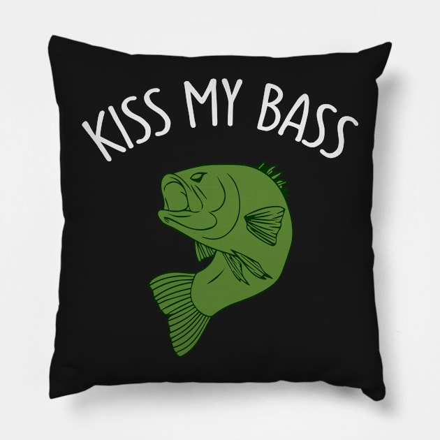 Kiss The Bass - Fishing Pillow by ahmed4411