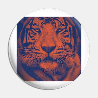 Orange and blue tiger Pin