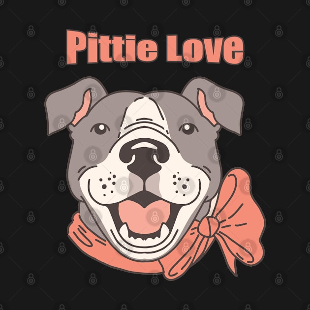 Pitbull T-shirts Pittie Love by PrintsyCreations