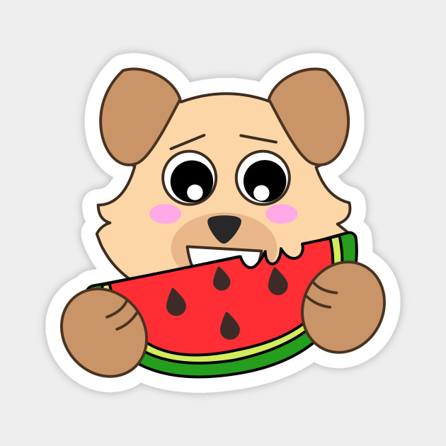Kawaii Chibi Dog Eating A Watermelon Fruit Slice Kawaii Magnet Teepublic A collection of the top 58 kawaii chibi wallpapers and backgrounds available for download for free. teepublic