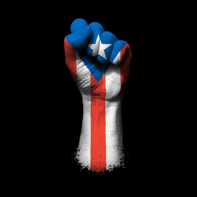 Flag of Puerto Rico on a Raised Clenched Fist by jeffbartels