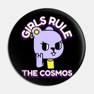 Meteorite Collector "GIRLS RULE THE COSMOS" Meteorite Pin