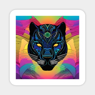 Psychedelic Black Panther Print Magnet