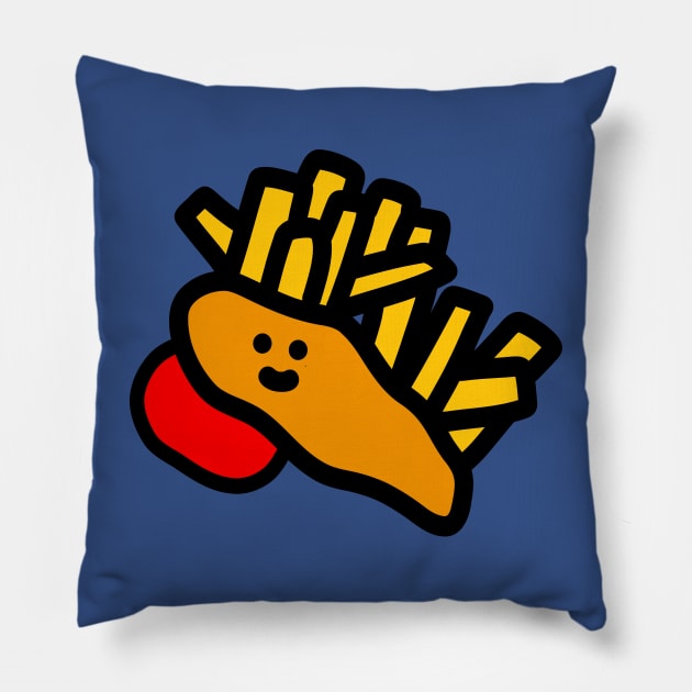 fish and chippies Pillow by Dwarf's forge