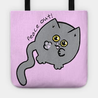 Peace Out Circle Cat Tote