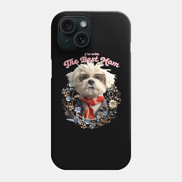 Best Dog Mom 1 Phone Case by Puppy & cute