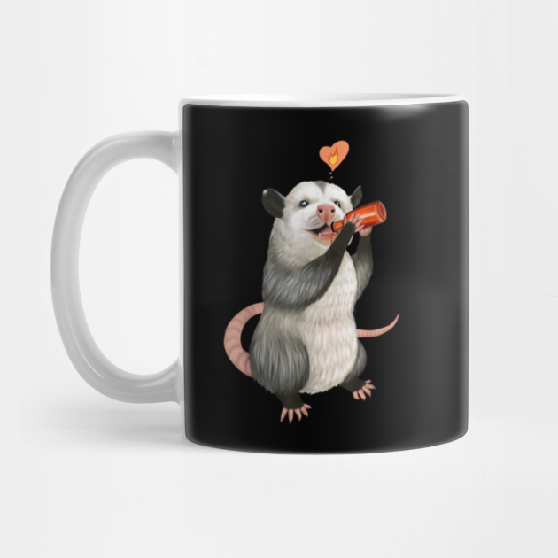 Funny Possum With Bottle Of Hot Sauce Gift Funny Possum With Hot Sauce Cool Gift Mug Teepublic