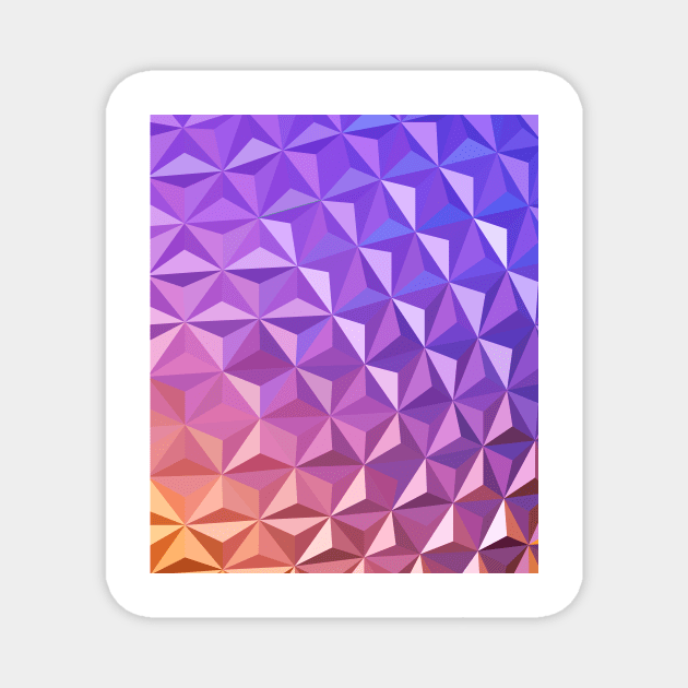 Low Poly Spaceship Earth (Sunset) Magnet by PaprikaPanda