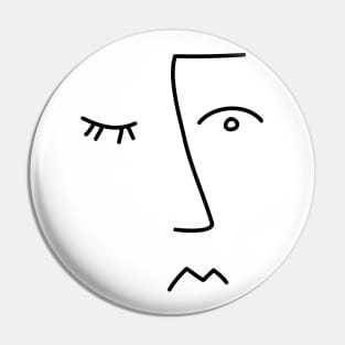 Fine line minimalist face Pin