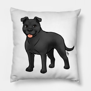 Dog - American Staffordshire Terrier - Natural Black Pillow